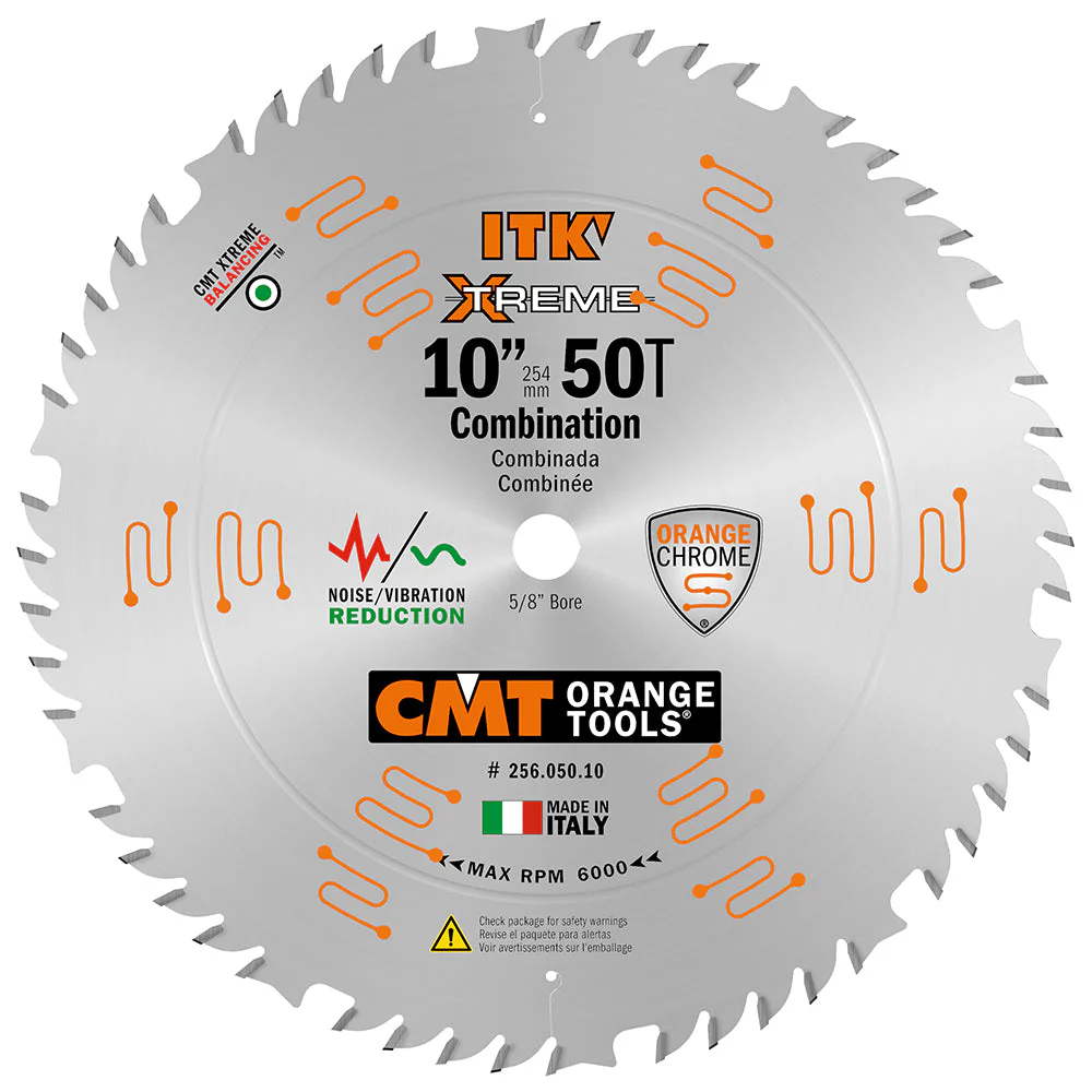 CMT 256.050.10 ITK XTREME 10-In x 50Teeth Wood Saw Blade for Combination Cutting