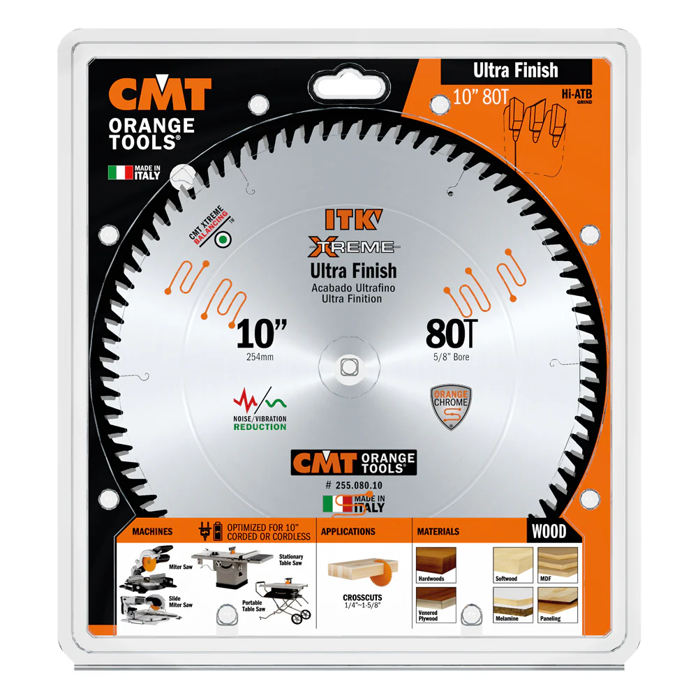 CMT 255.080.10 ITK XTREME 10-In x 80Teeth Wood Saw Blade for Ultra-Fine Finish Cross Cutting - Image 4