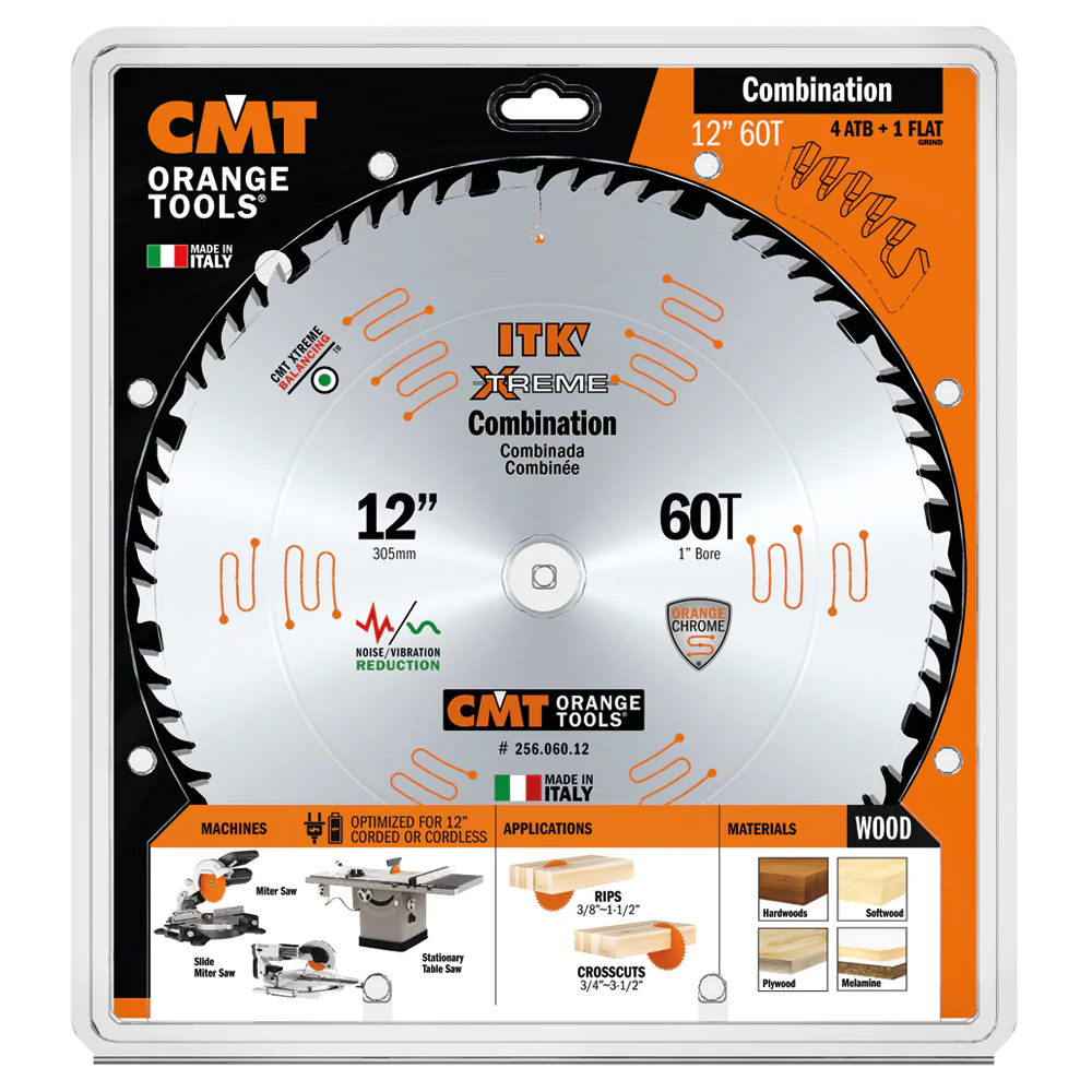 CMT 256.060.12 ITK XTREME 12-In x 60Teeth Wood Saw Blade for Combination Cutting - Image 4
