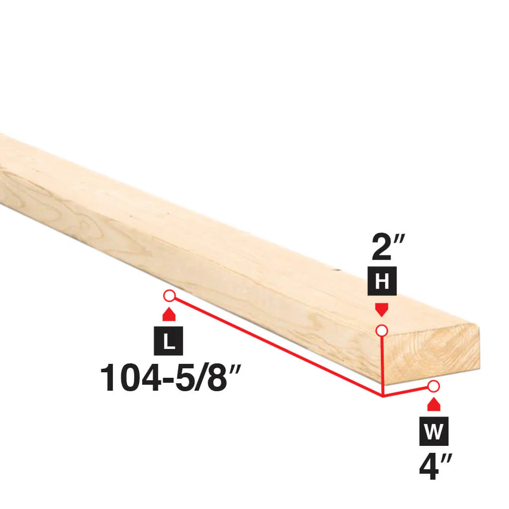 2 in. x 4 in. x 104-5/8 in. Spruce Lumber