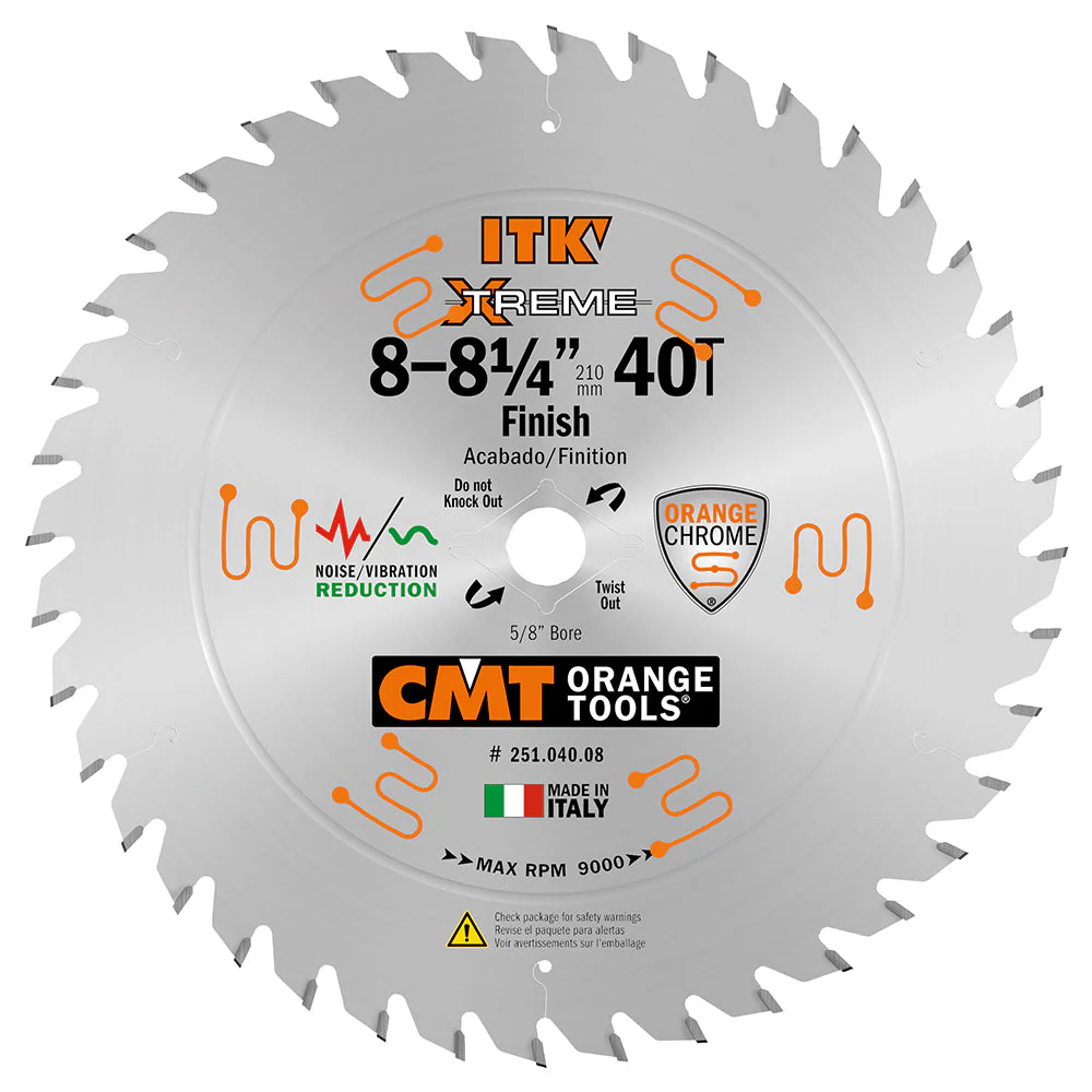 CMT 251.040.08 ITK XTREME 8-1/4-In x 40Teeth Wood Saw Blade For Fine Finish