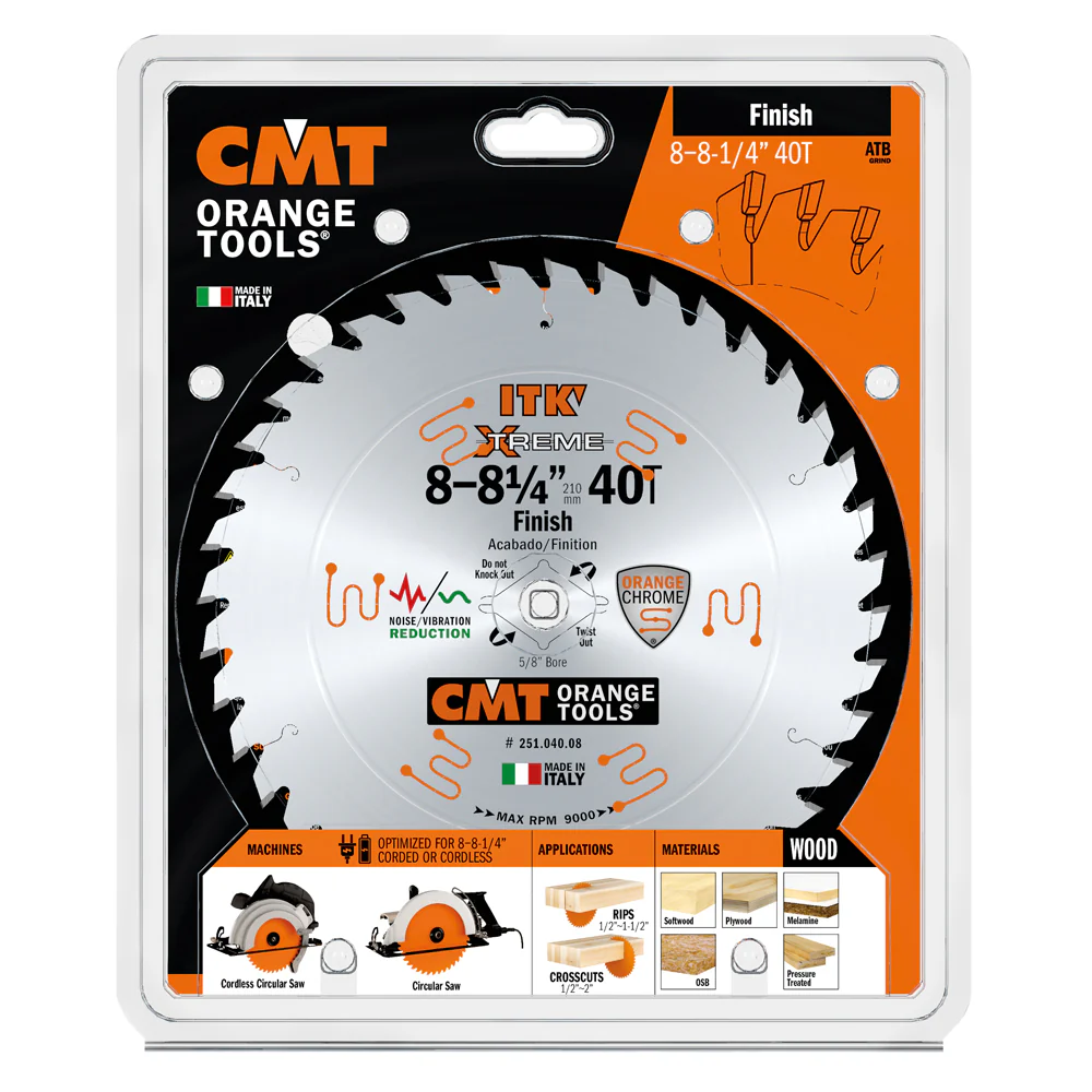 CMT 251.040.08 ITK XTREME 8-1/4-In x 40Teeth Wood Saw Blade For Fine Finish - Image 4