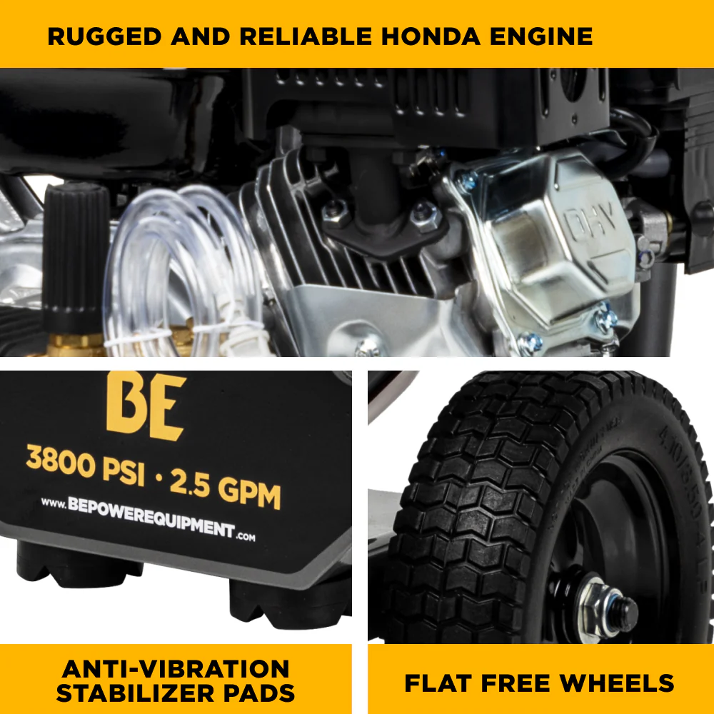 BE B3875PA 3,800 PSI 2.5 GPM Cold Water Gas Pressure Washer - Image 8