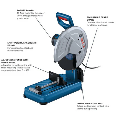 Bosch GCO15-14 15Amp, 14 Inches Metal Cut Off Chop Saw - Image 9