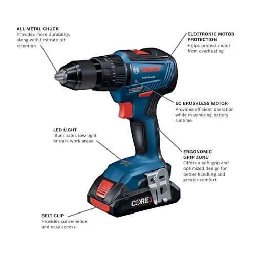 Bosch GXL18V-233B25 Hammer Drill & Impact Driver/Impact Wrench Combo Kit (2 x 4.0 Ah) - Image 3