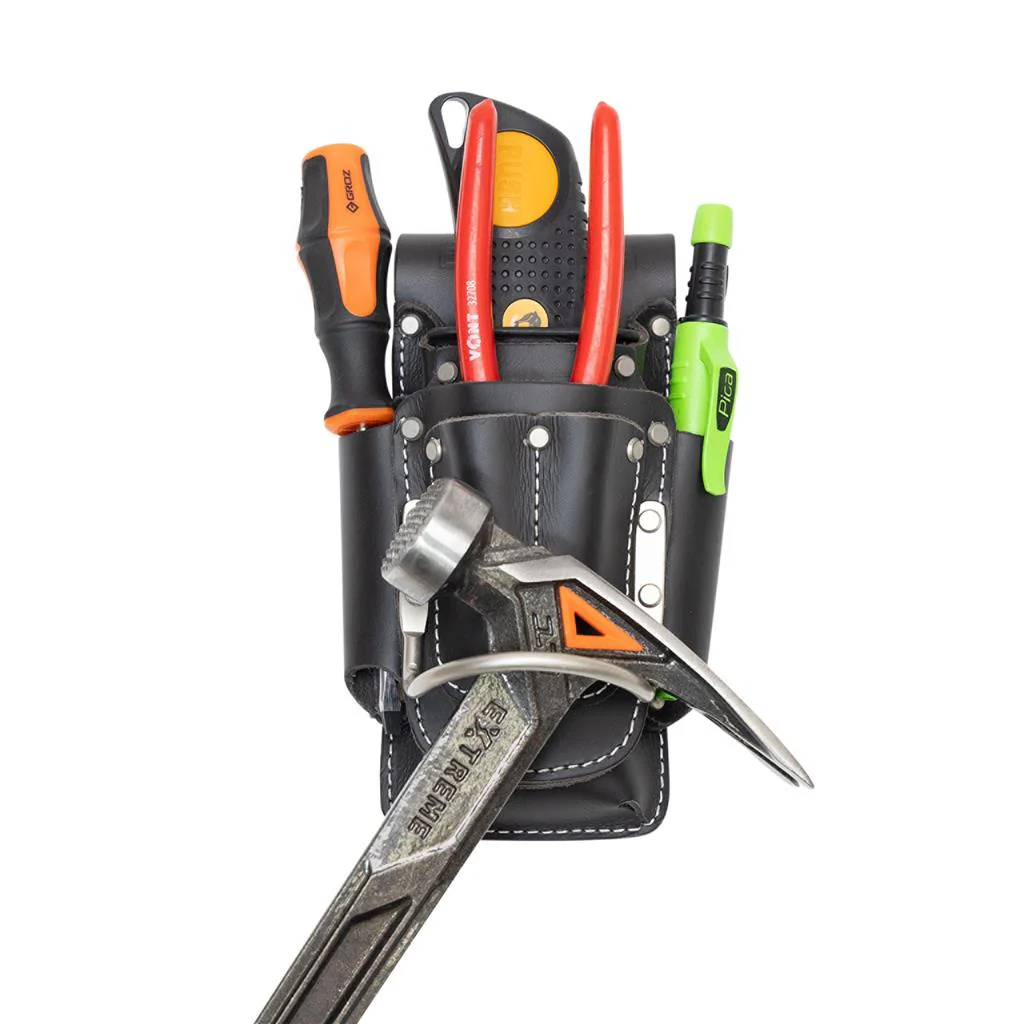 Bossa Top Grain Leather 7-In-1 Tool Holder Pouch with Hammer Loop - Image 2