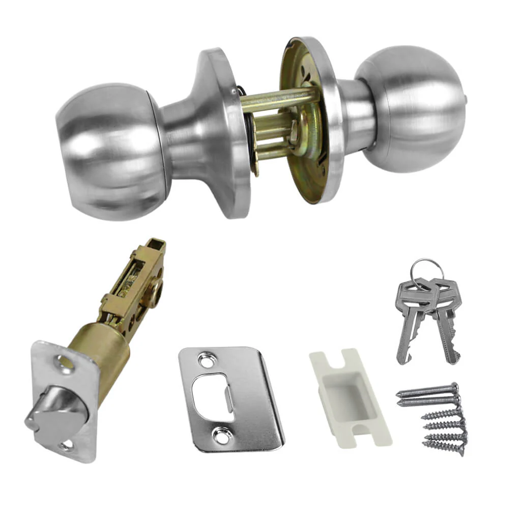 Canaropa V3151BMKA-15M.11771 Satin Nickel Locking Entrance Door Knob Kit Keyed-Alike Tubular