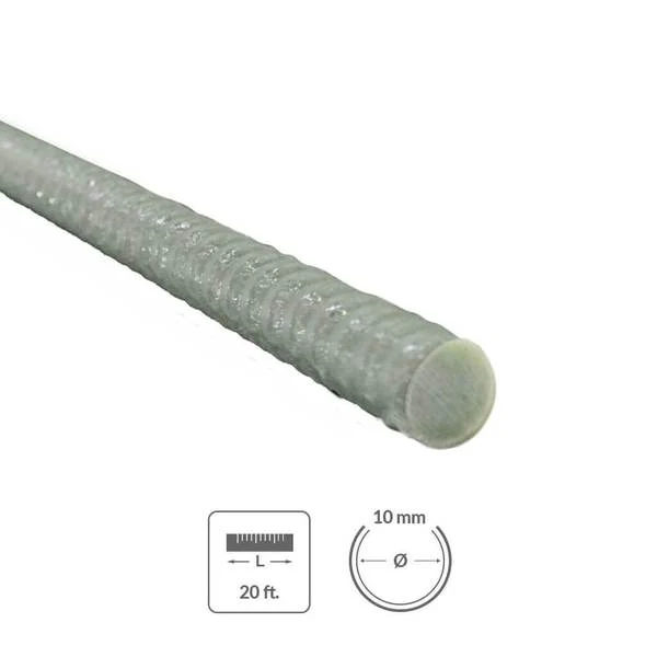 10 mm x 20 ft. Fiberglass Rebar