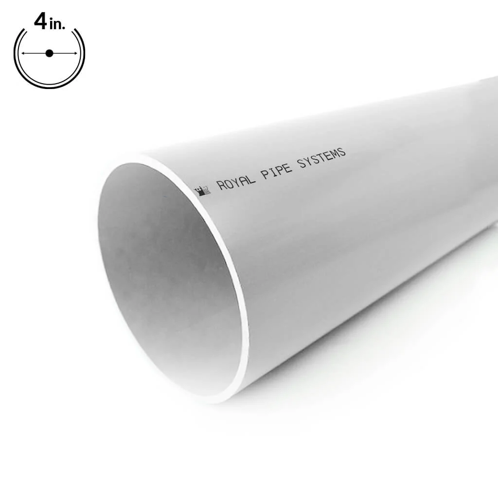 Royal Pipe 4 in. x 10 ft. White Solvent Weld SDR 35 Sewer pipe