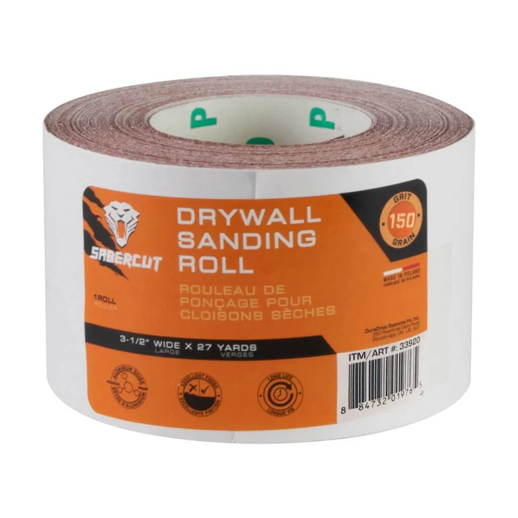 Sabercut 150 Grit 3-1/2 in. X 27 Yds. Drywall Sanding Roll