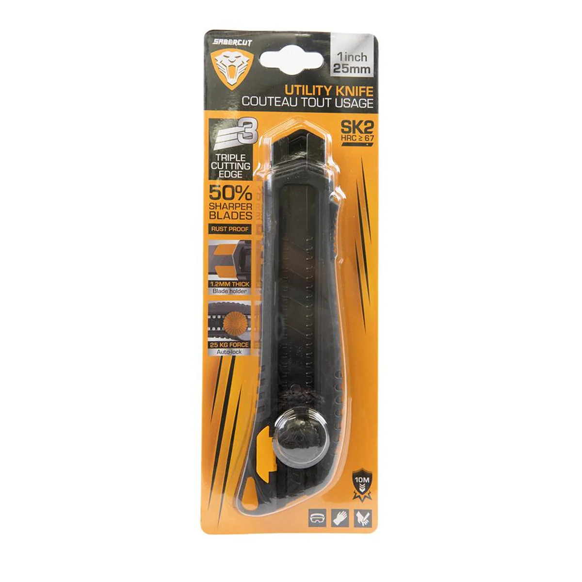 Sabercut 25mm Wheel-Lock Utility Knife - Image 5