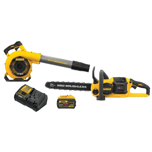 DEWALT DCKO667X1 9 Ah 60 V Lithium-Ion 4-Piece Cordless Chainsaw and Blower Combo Kit