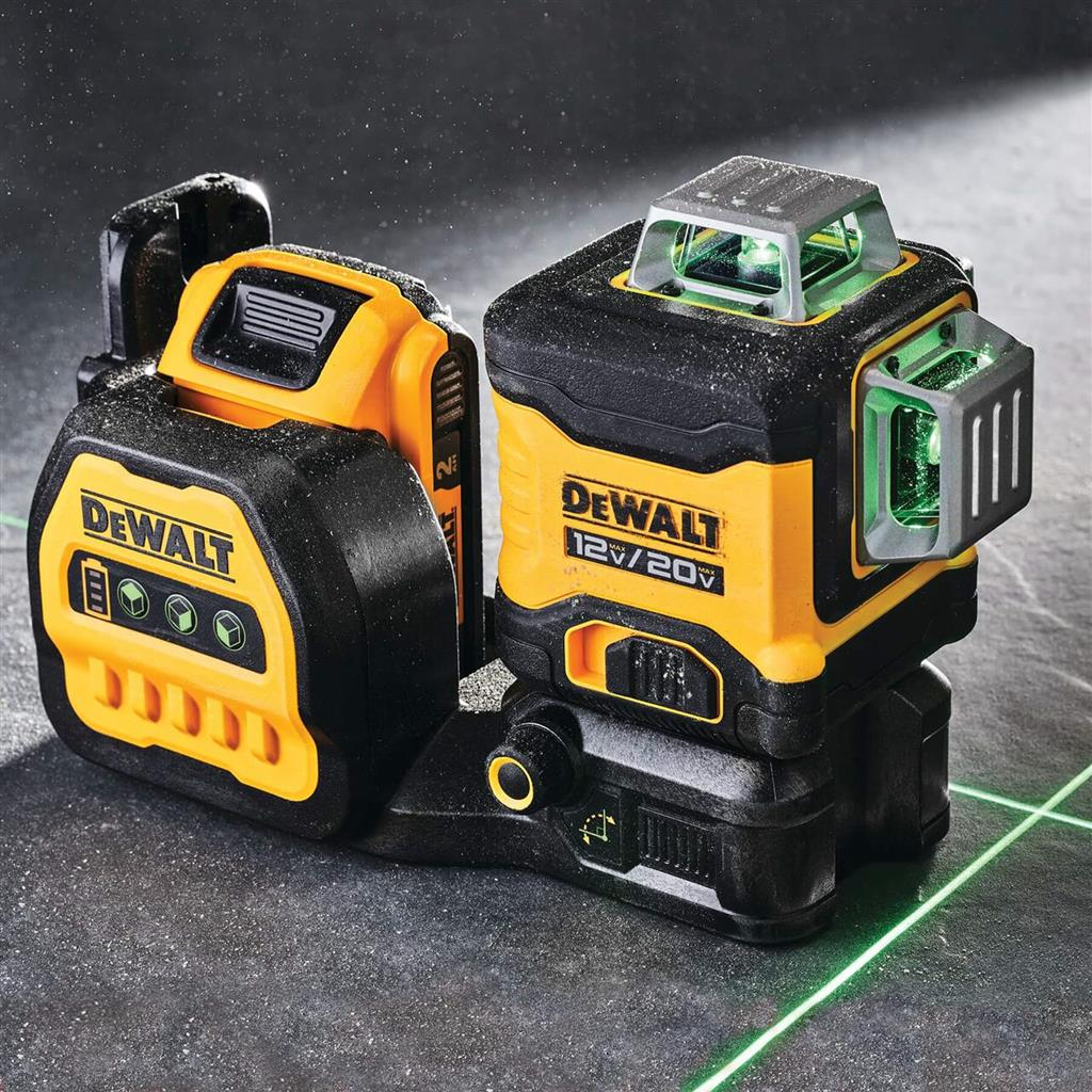 DEWALT DCLE34030G 20-Volt MAX Lithium-Ion Cordless 3-Beam 360-Degree Green Line Laser Kit - Image 2