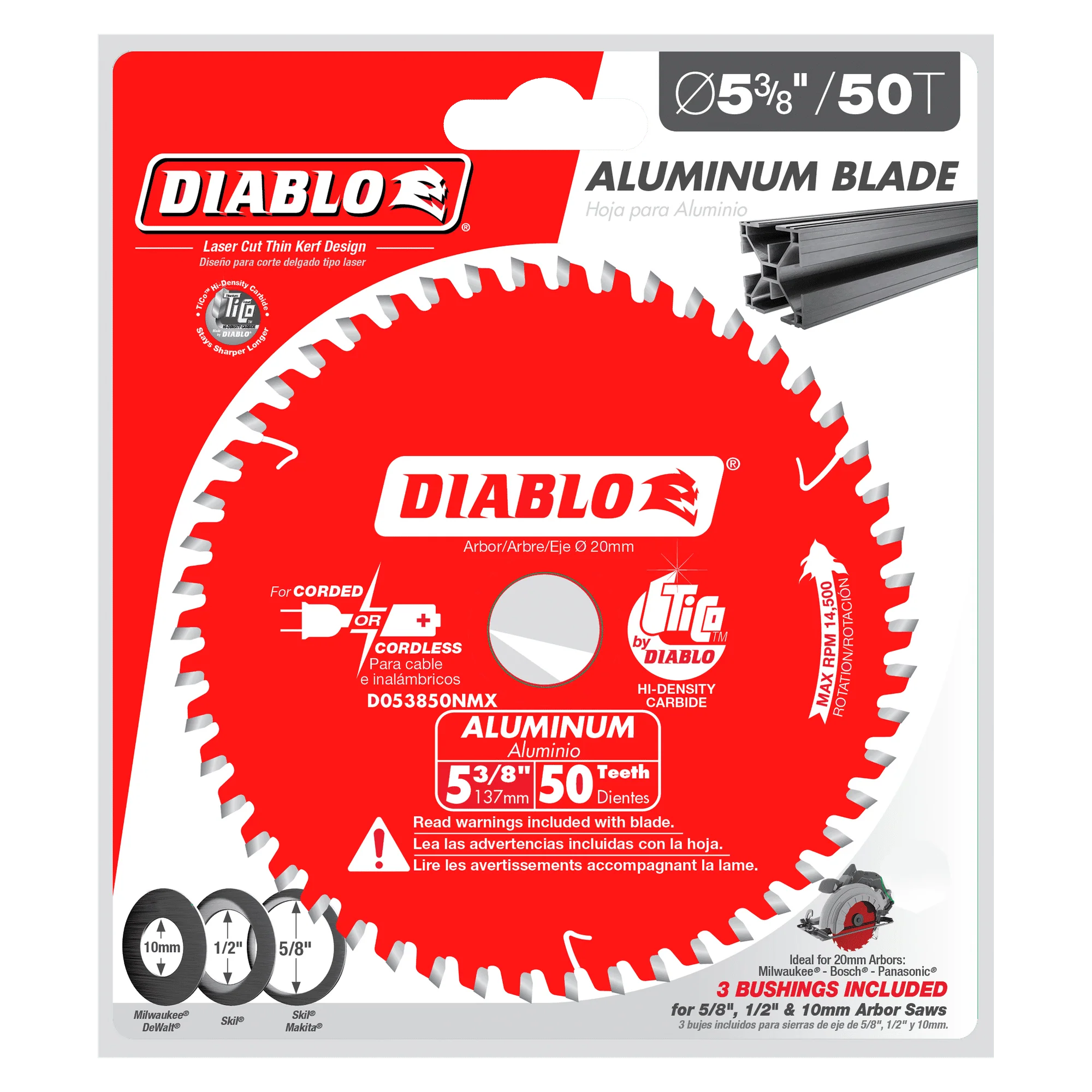 Diablo Tools D053850NMX 5-3/8 in 20 mm 14500 rpm Saw Blade - Image 2