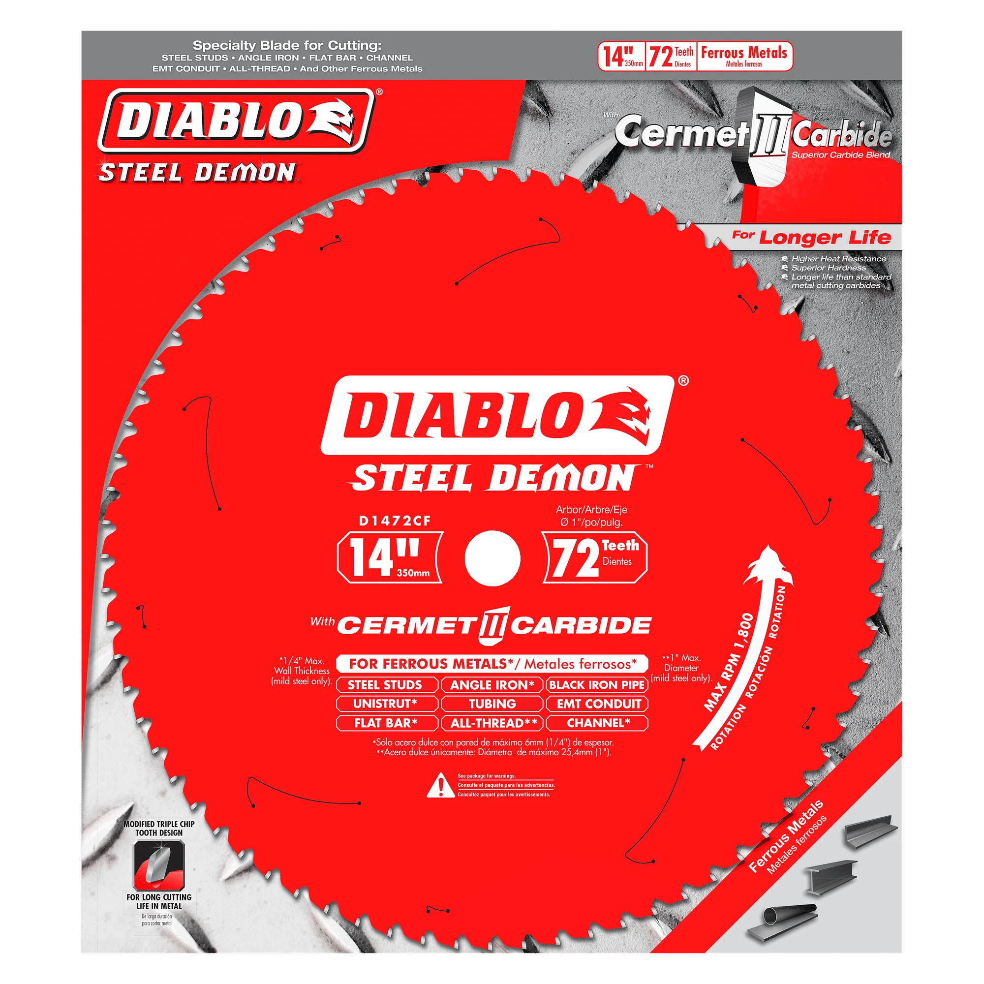 Diablo Tools D1472CF 14 in 1 in 1800 rpm Saw Blade - Image 2