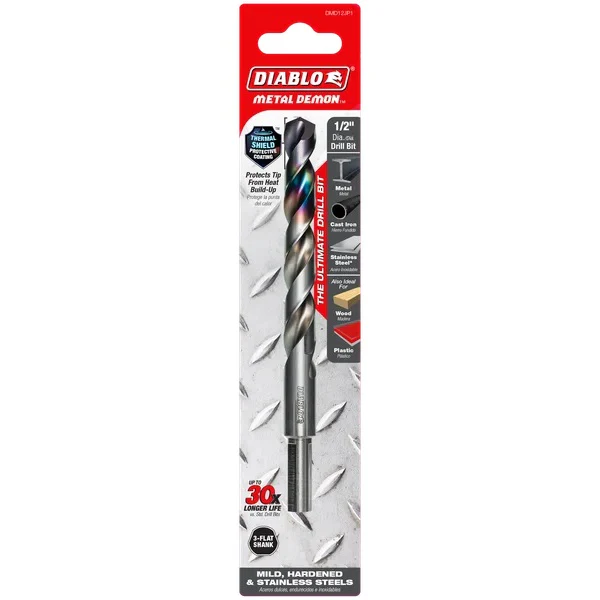 Diablo DMD12JP1 1/2 Inches Metal Demon™ Drill Bits for Mild, Hardened and Stainless Steels - Image 2