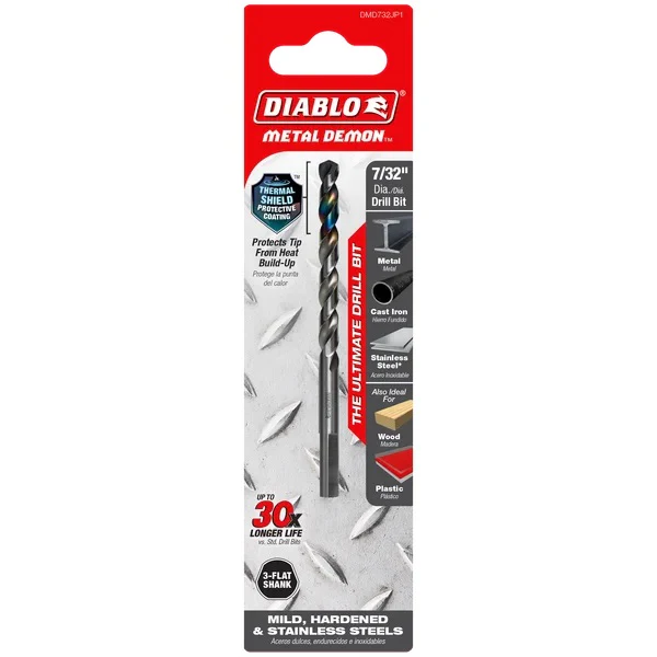 Diablo DMD732JP1 7/32 Inches Metal Demon™ Drill Bit for Mild, Hardened and Stainless Steels - Image 2