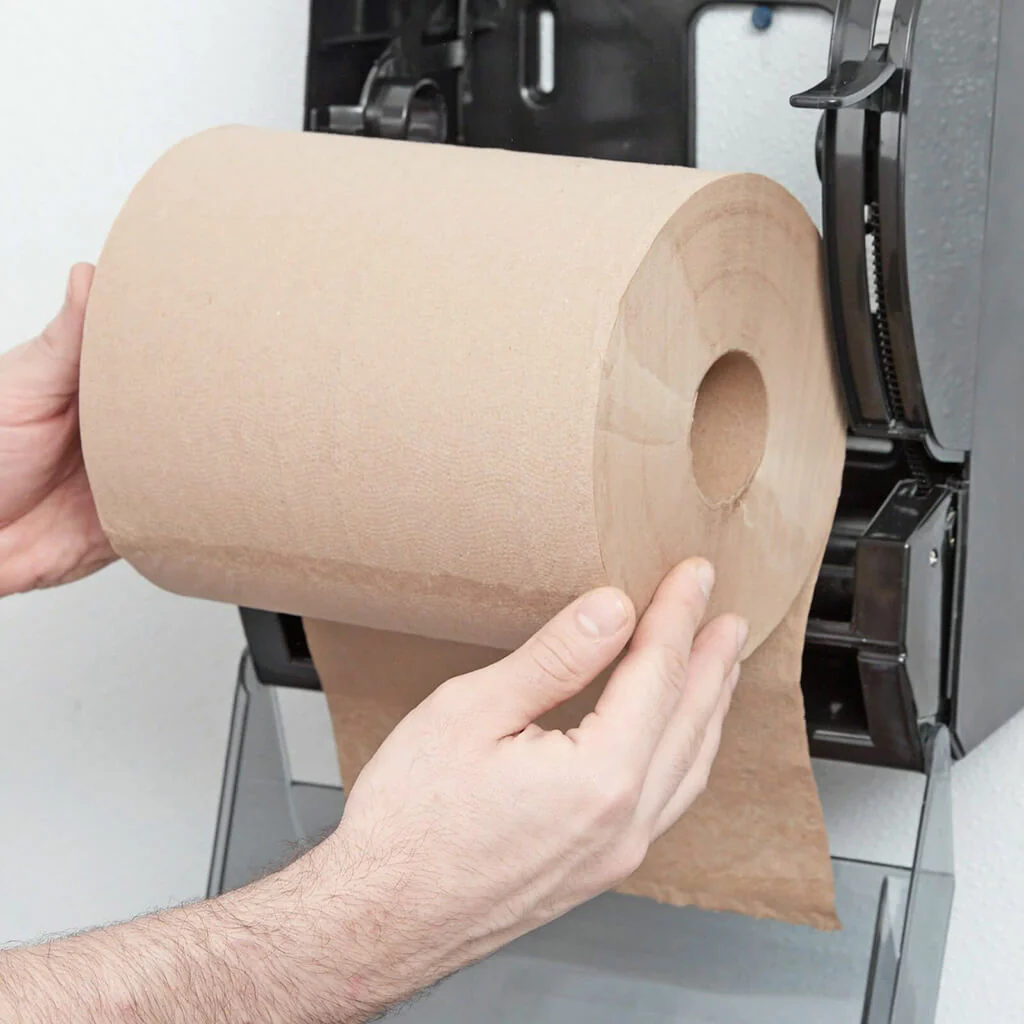 8" x 350' Brown Paper Towel Roll - Image 2