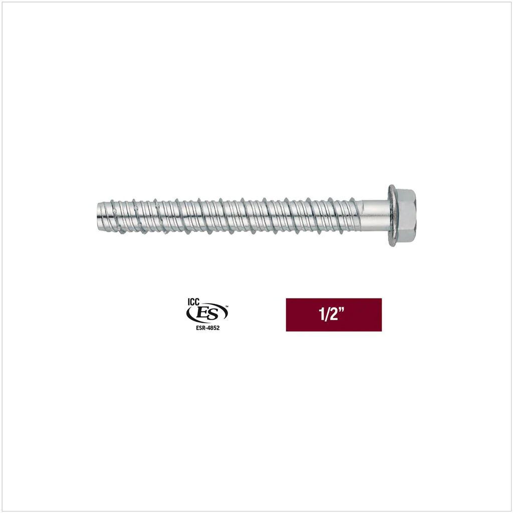 DuraDrive 1/2" x 5" Threaded Concrete Screw Anchor (25-Pack)