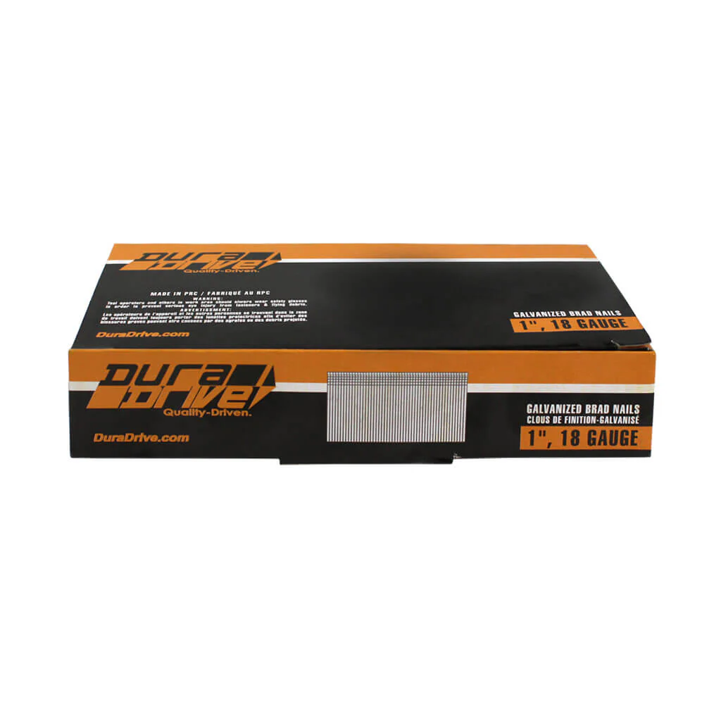 DuraDrive 1 in 18 Gauge Galvanized Coated Bright Brad Nails - 5000/Pack - Image 3