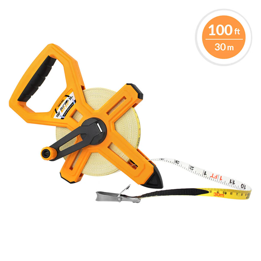 DuraDrive 100 ft. / 30m Fiberglass Open Reel Long Tape Measure