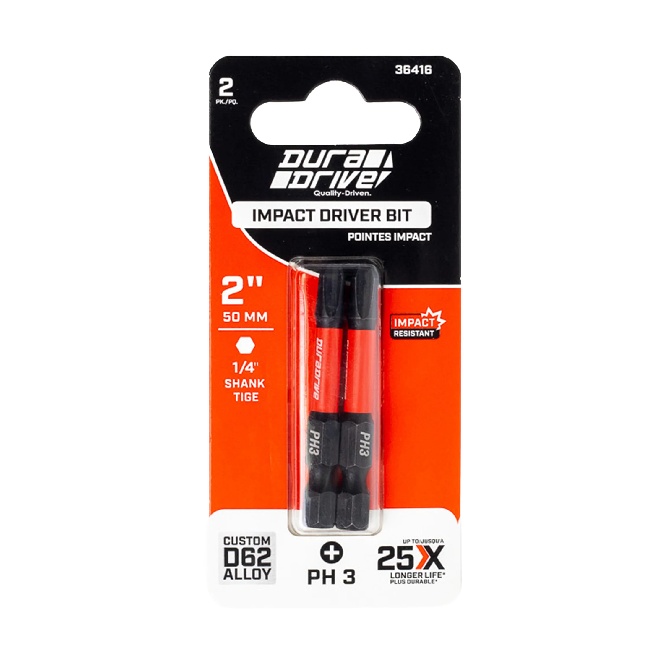 DuraDrive 2.0 PH3 x 2" Impact Driver Bit (2-Pack) - Image 2