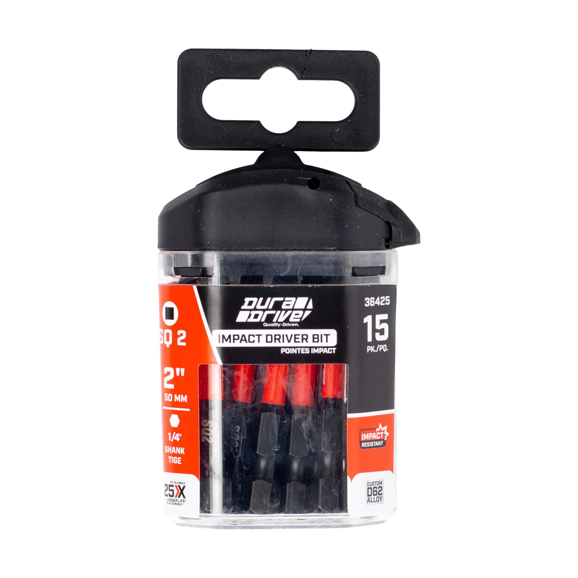 DuraDrive 2.0 SQ2 x 2" Impact Driver Bit (15-Pack) - Image 2