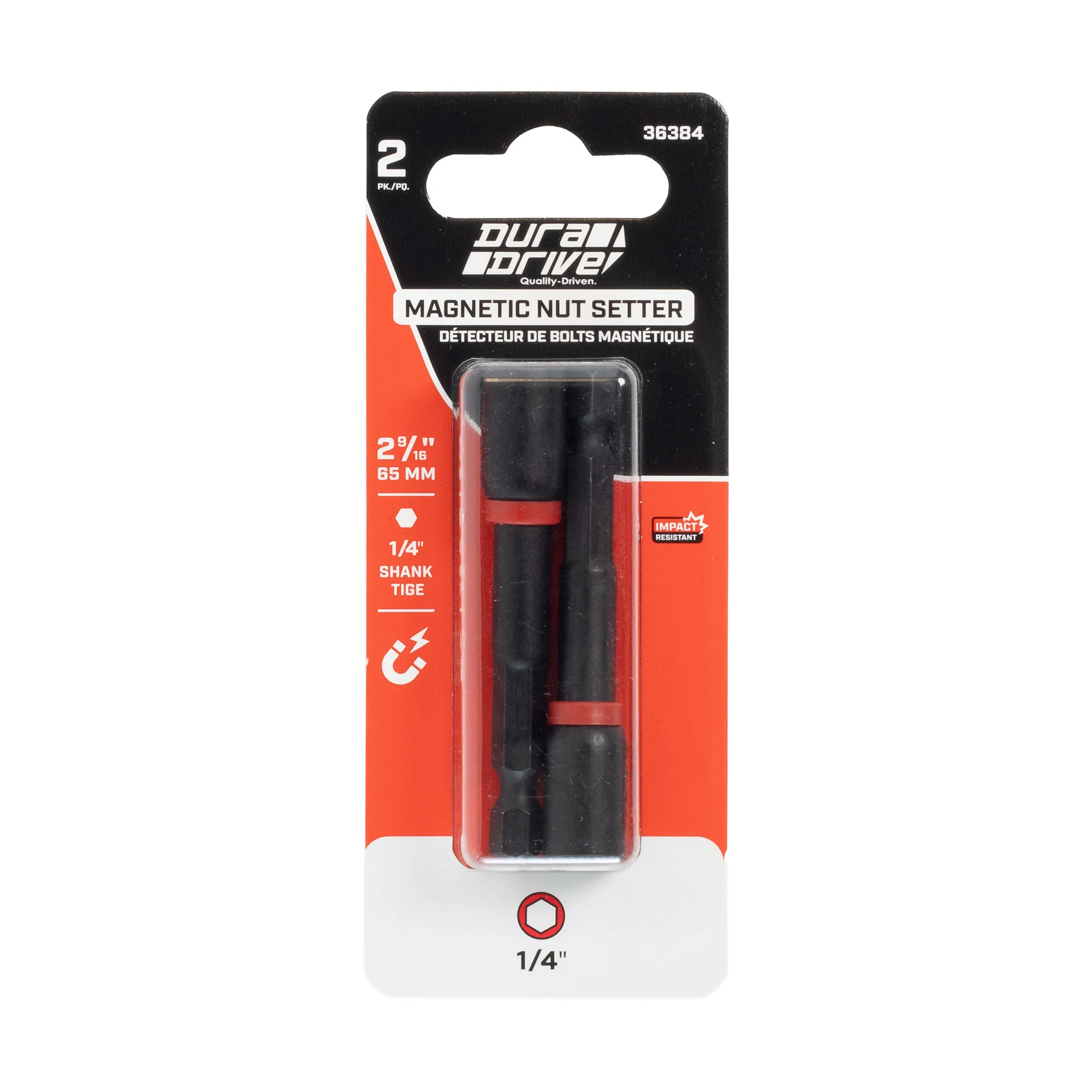 DuraDrive 2.0 Magnetic Impact Nut Setter 1/4 in. x 2-9/16 in. (2-Pack) - Image 2