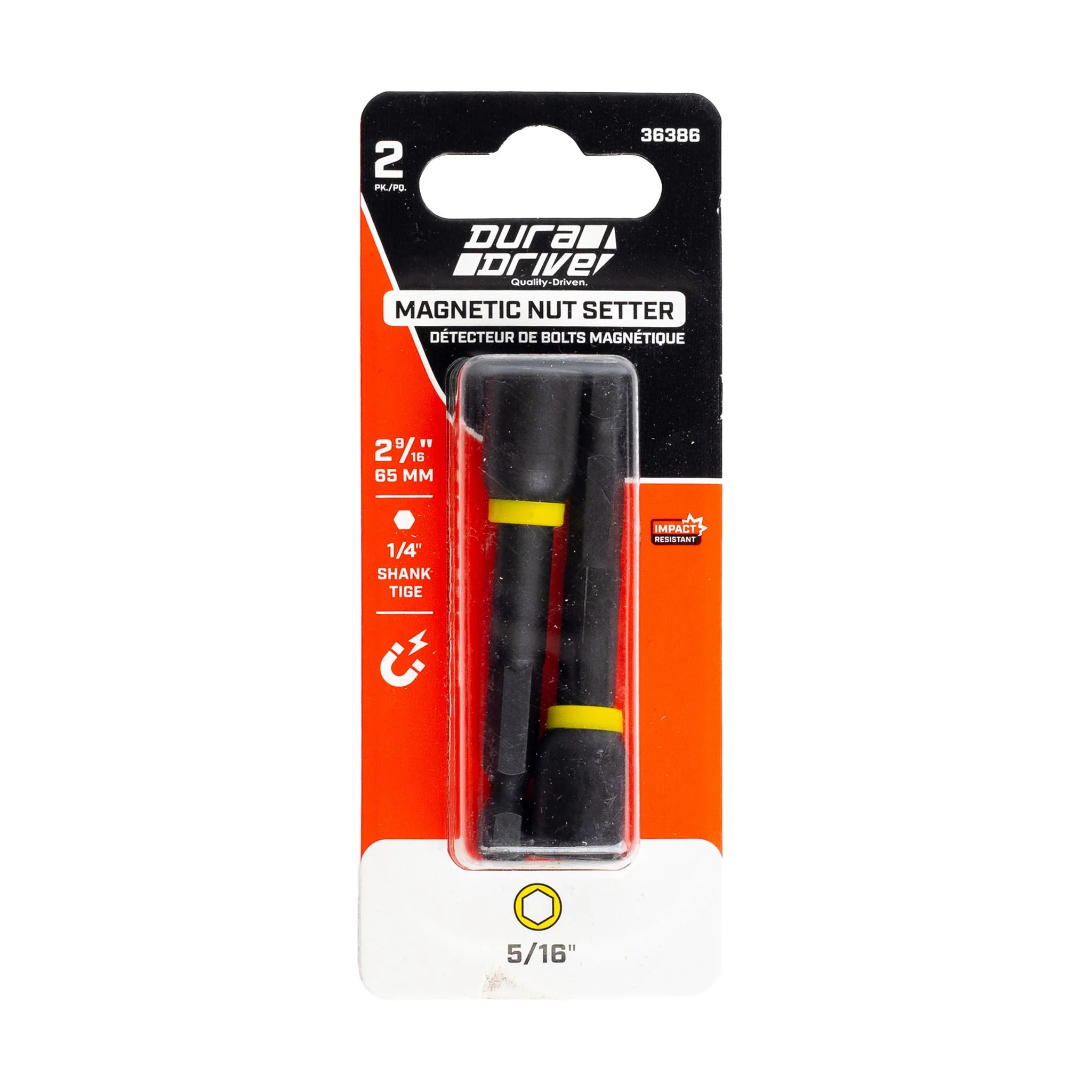 DuraDrive 2.0 Magnetic Impact Nut Setter 5/16 in. x 2-9/16 in. (2-Pack) - Image 2