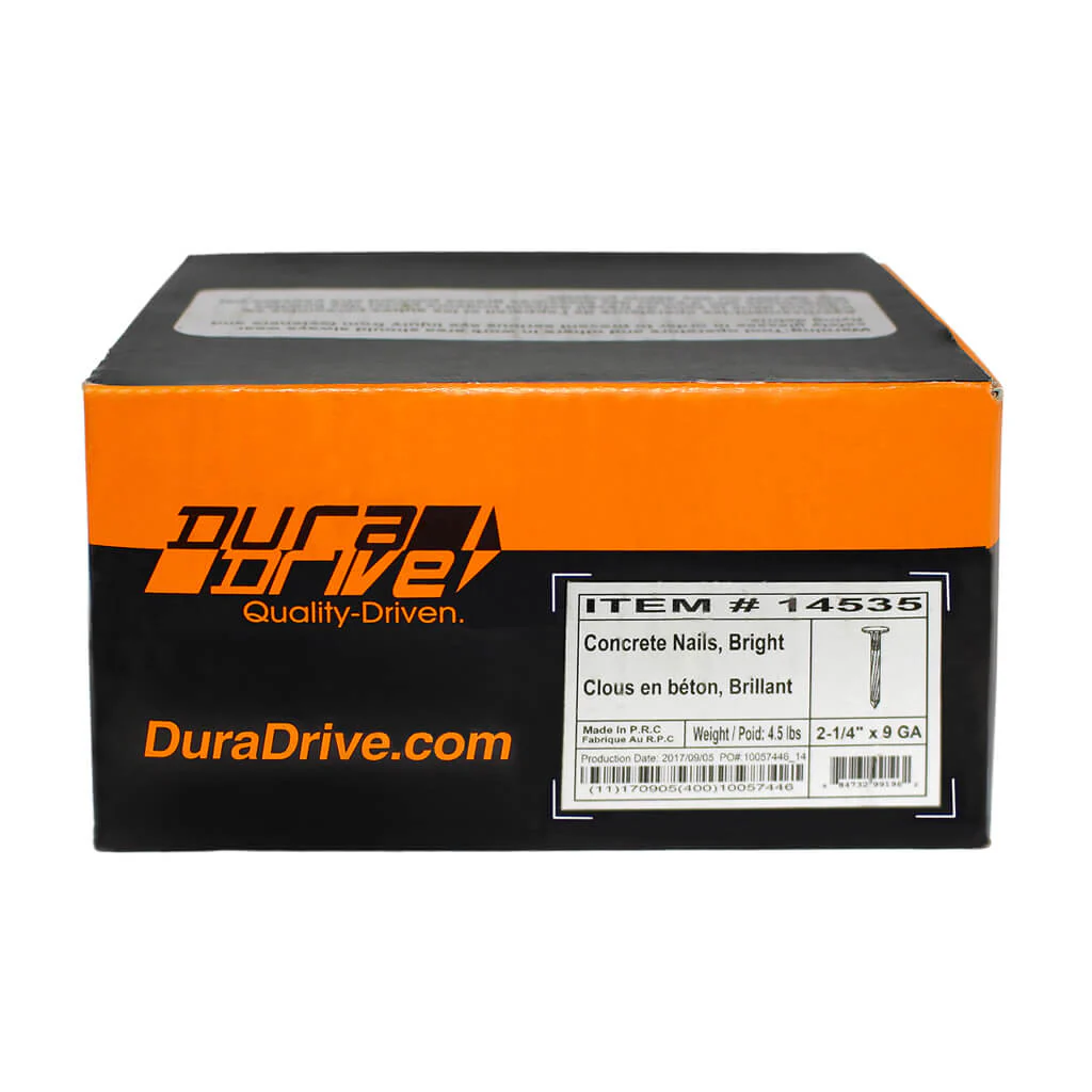 DuraDrive 2-1/4 in 9 Gauge Bright Concrete Nails - 4.5 lb/Box - Image 3