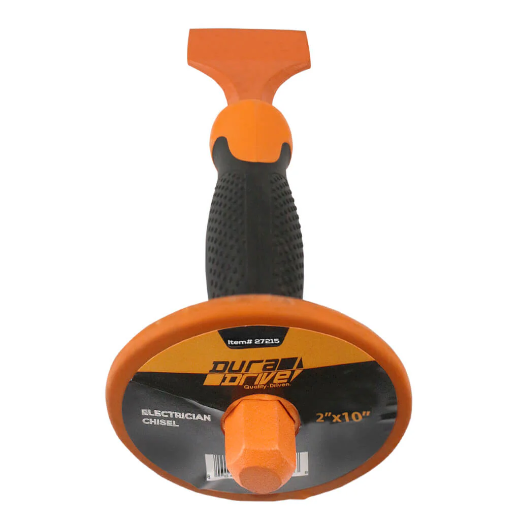 DuraDrive 2 in. x 10 in. Electrician Floor Chisel With Hand Guard - Image 2