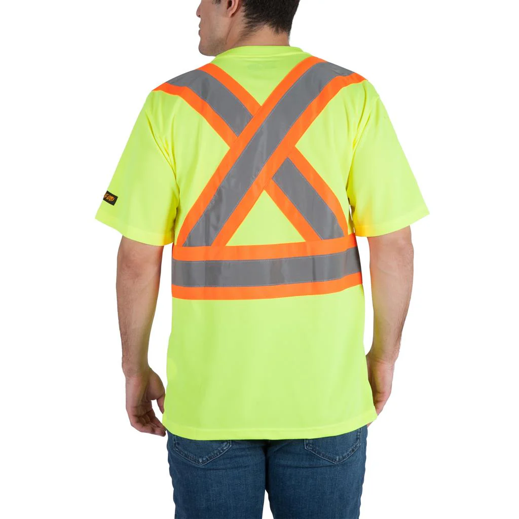 DURADRIVE 29035 HI-VIS COOLING CREW NECK SHORT SLEEVE DELUXE T-SHIRT YELLOW - Image 2