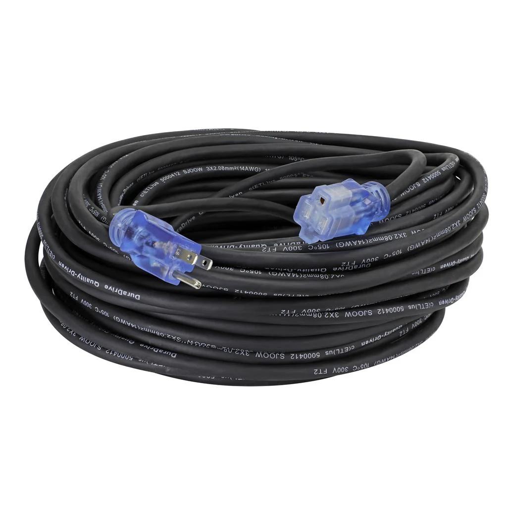 DuraDrive 100 ft 3 Conductors 14 AWG Extension Cord with Lighted Female Plug - Image 2