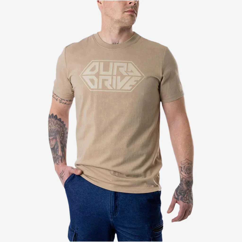 DuraDrive 3D Diamond Print 100% Cotton Crew Neck T-Shirt
