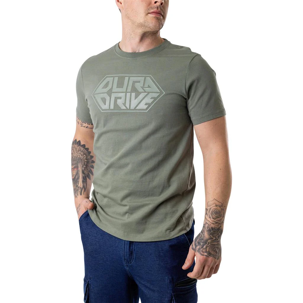 DuraDrive 3D Diamond Print 100% Cotton Crew Neck T-Shirt - Image 2
