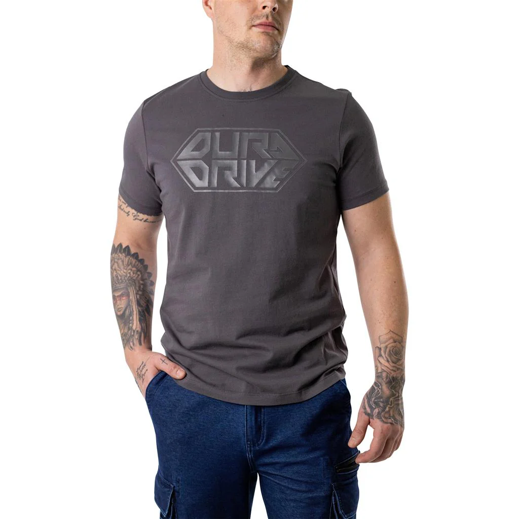 DuraDrive 3D Diamond Print 100% Cotton Crew Neck T-Shirt - Image 3