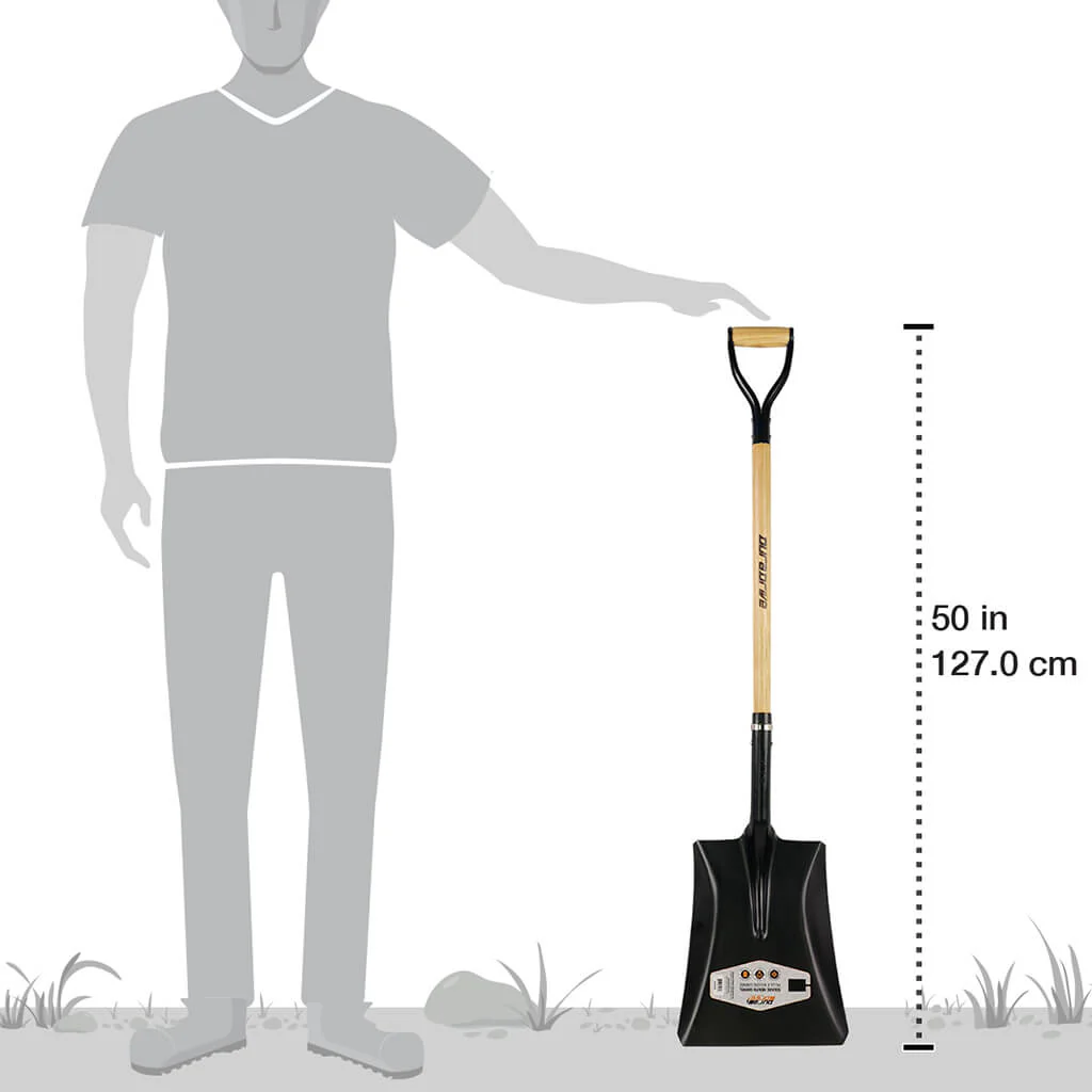 DuraDrive Carbon Steel D-Grip Ash Wood Square Mouth Shovel - Image 4