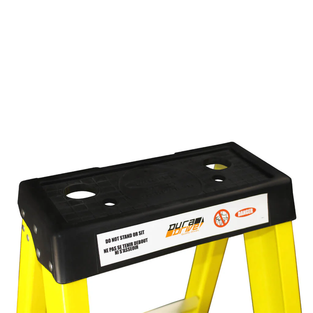DuraDrive 8' Fiberglass Step Ladder, 300 Lbs. Grade 1A - Image 2
