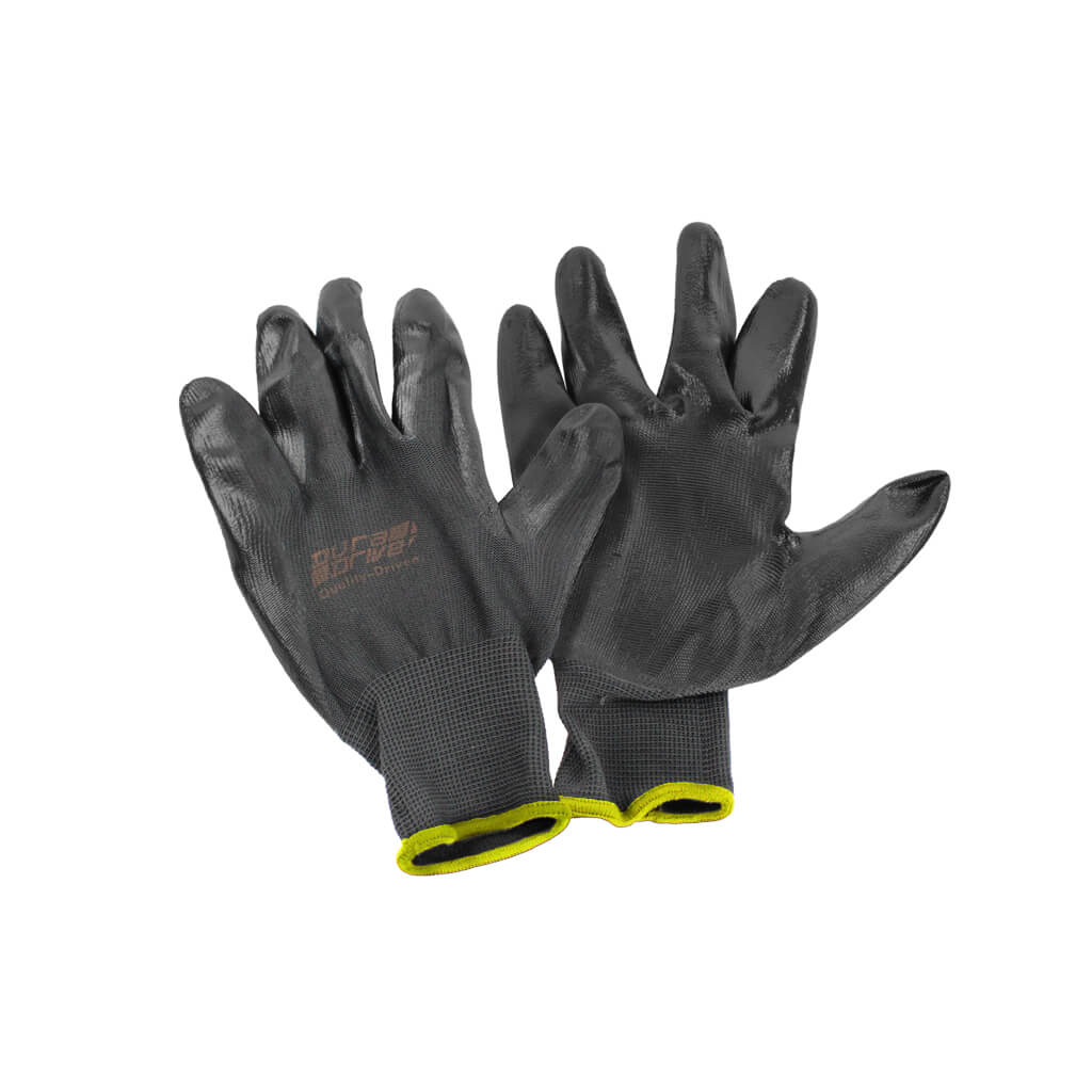 DuraDrive Black Shell Nitrile Palm Coated Work Gloves (12 Pairs) - Image 3