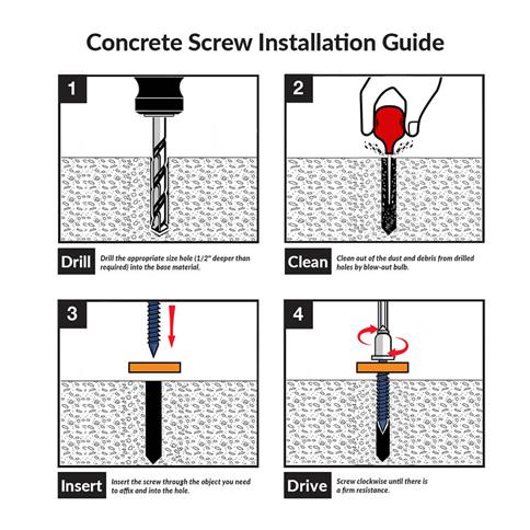 DuraDrive 1/4 in. x 3-1/4 in. Hex Head Slot Drive Concrete Screws (1,200 Per Box) - Image 2