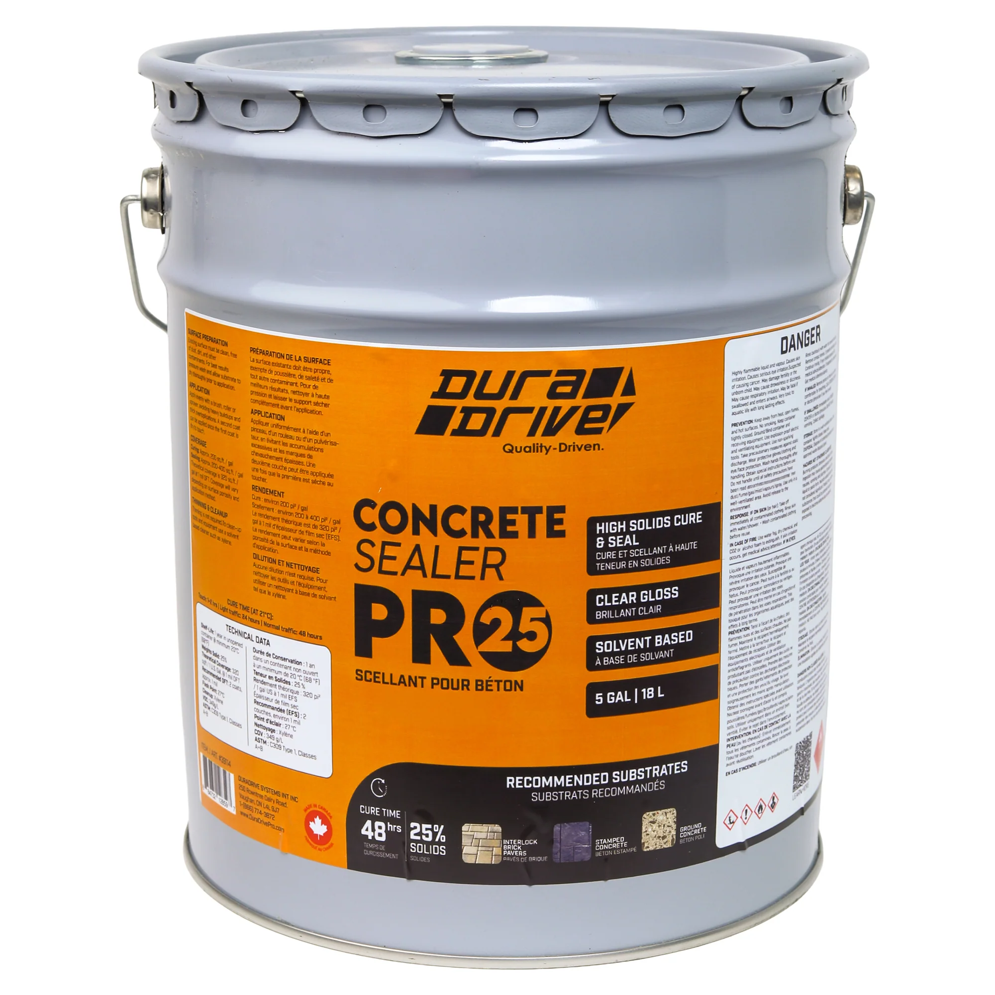 Duradrive Concrete Sealer Pro 25 Clear, High Gloss - 5 Gal / 18.9 L