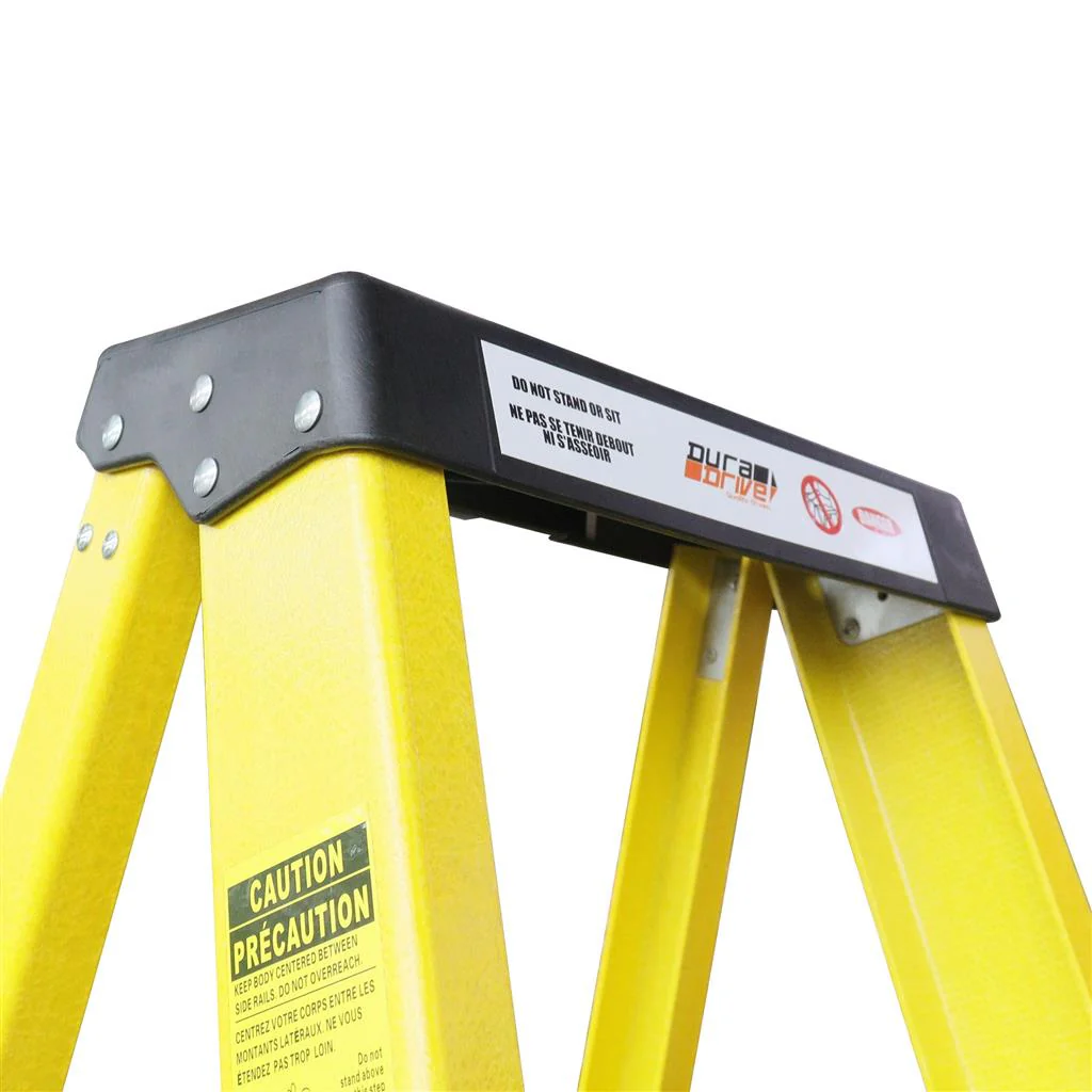 DuraDrive 10' Fiberglass Step Ladder, 300 Lbs. Grade 1A - Image 3
