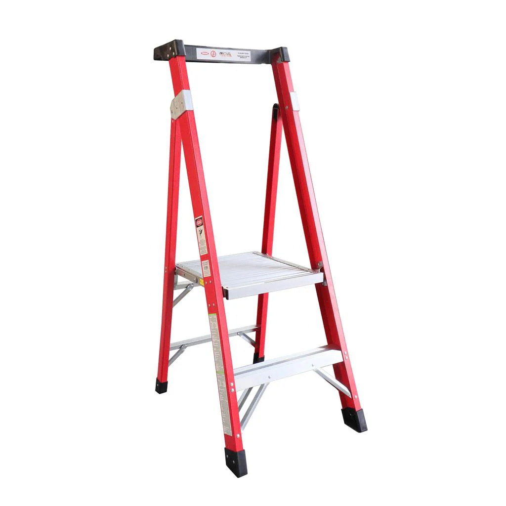 DuraDrive 2' Fiberglass Platform Ladder, 300 Lbs.