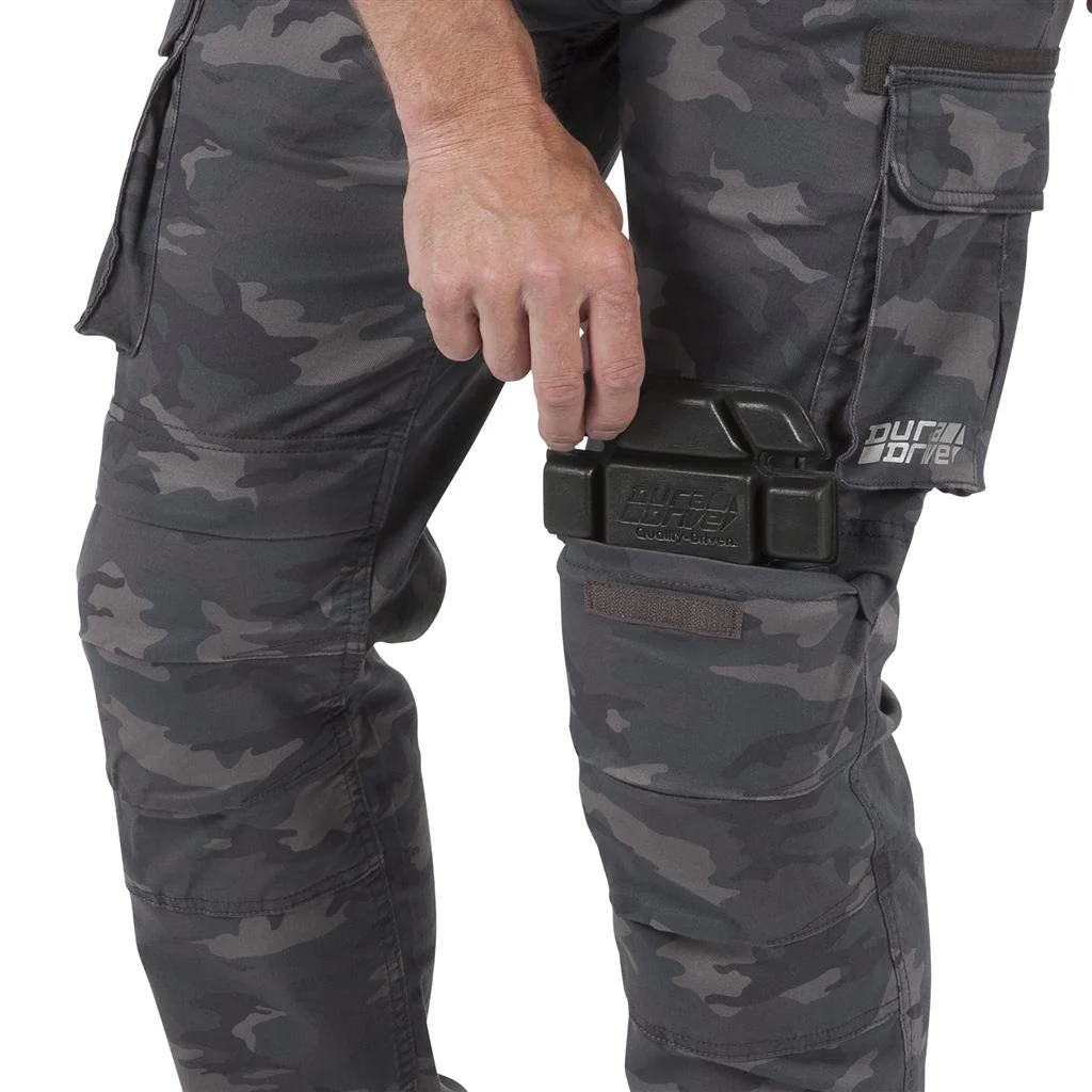 DuraDrive Invicta Grey Camouflage Cargo Work Pants with Knee-Pad Pockets - Image 4