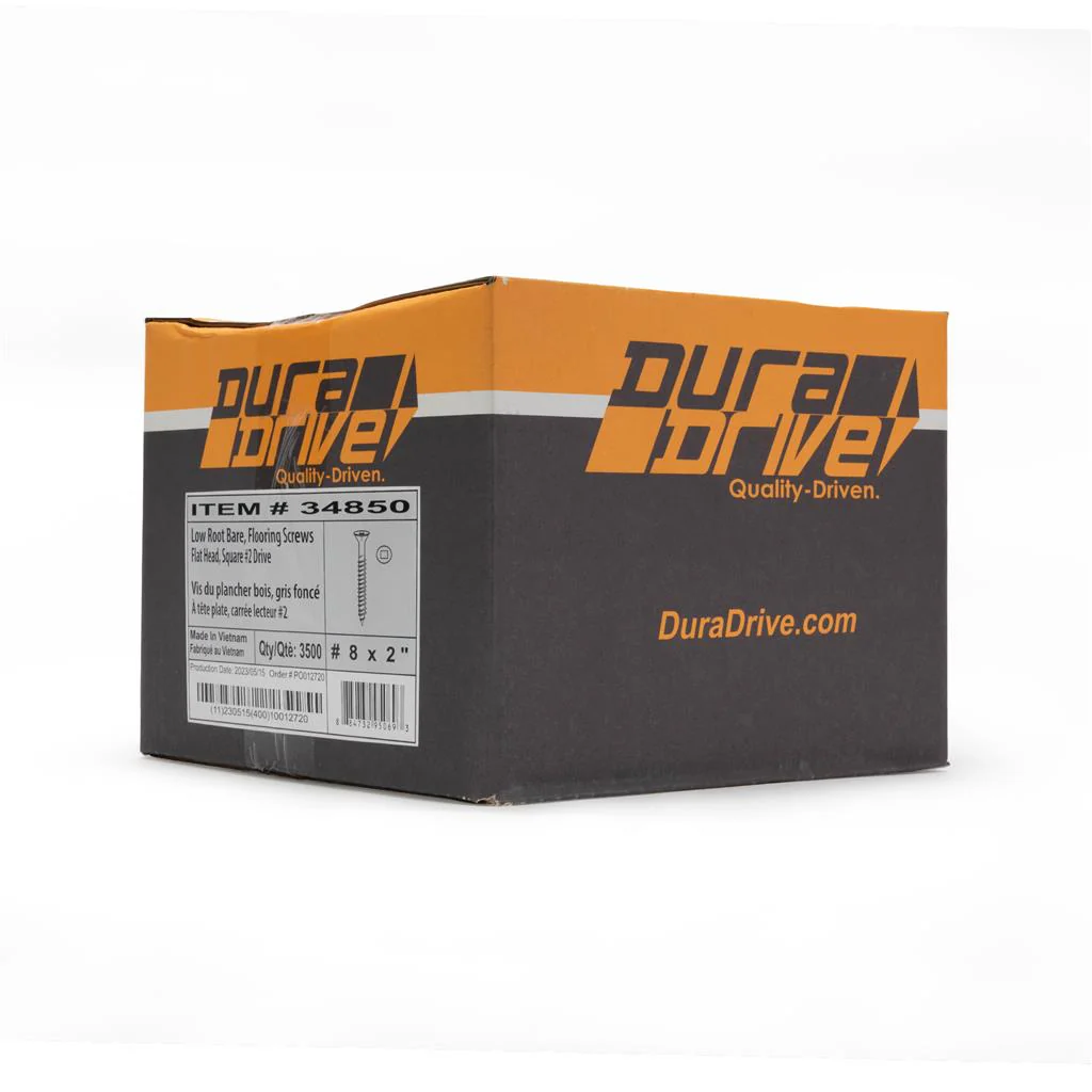 DuraDrive #8 x 2 in. Flooring Screws, Black, Flat Head, Square (3,500 Per Box) - Image 2