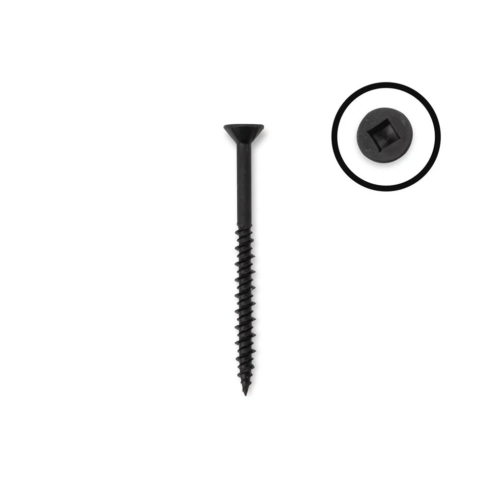 DuraDrive #8 x 2-1/2 in. Flooring Screws, Black, Flat Head, Square (2,500 Per Box)