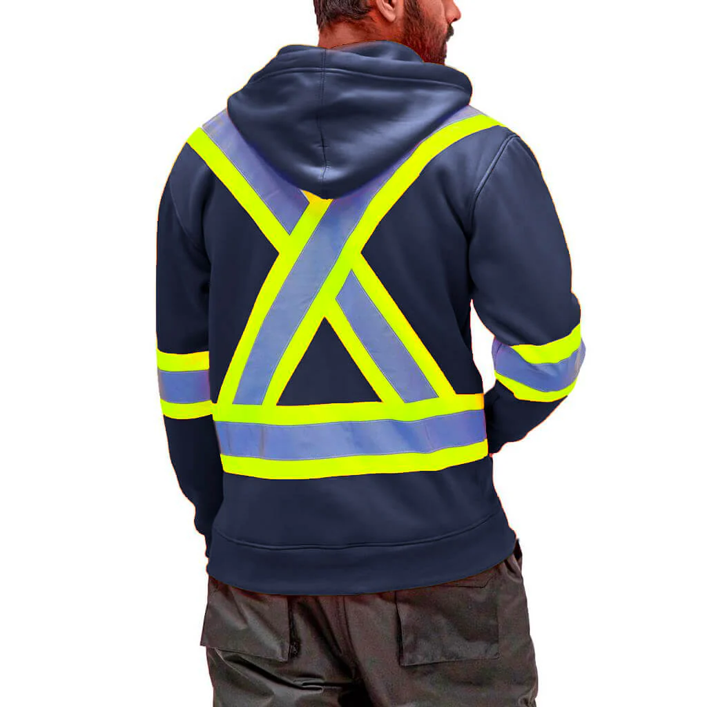 DuraDrive Men's 4 in. Hi-Vis Reflective Stripes Hooded Jacket - Image 12