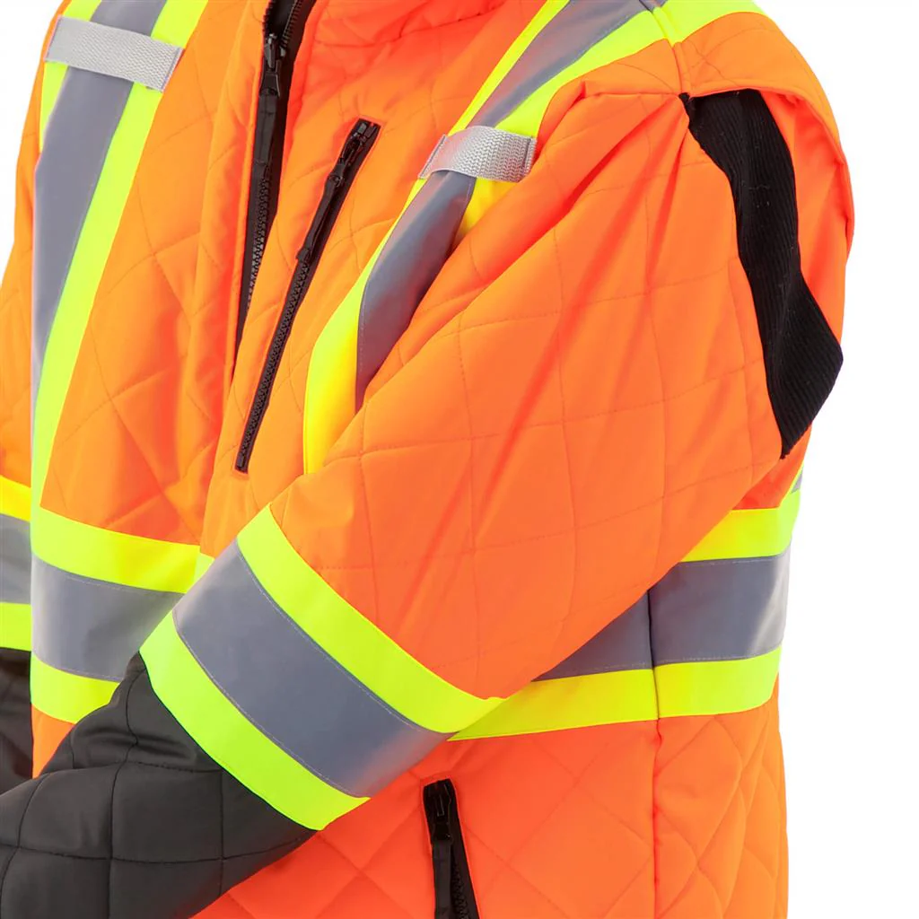 DuraDrive Men's Hi-Vis Lined Orange Freezer Jacket - Image 5