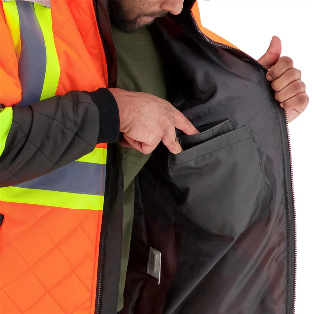 DuraDrive Men's Hi-Vis Lined Orange Freezer Jacket - Image 6