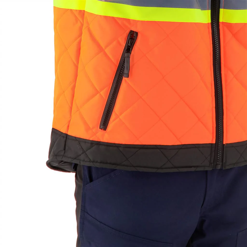 DuraDrive Men's Hi-Vis Lined Orange Freezer Jacket - Image 7